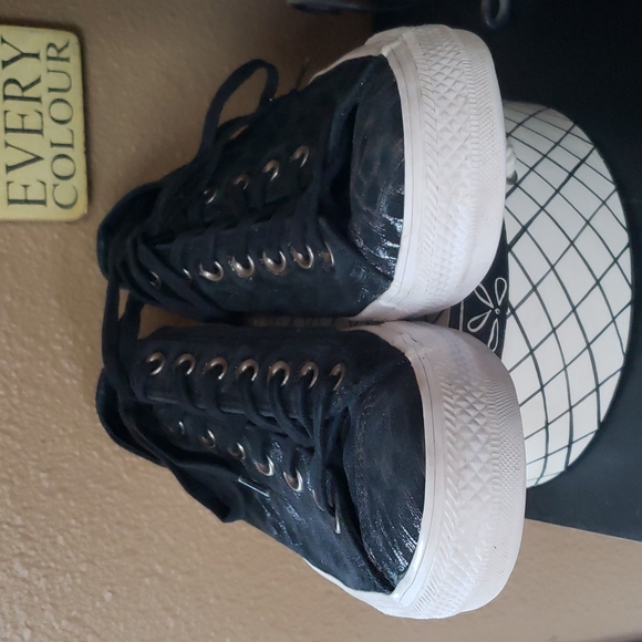 VGUC- Women’s Leather Shimmer Leopard Print Chuck Taylor All Stars - Picture 5 of 9